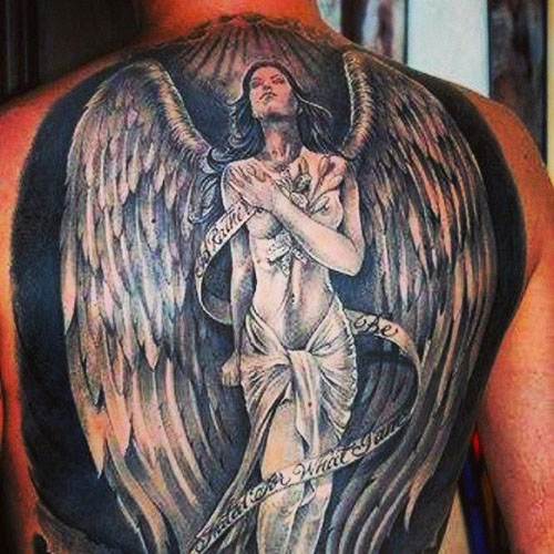 Teljes méretű angyal tetoválás