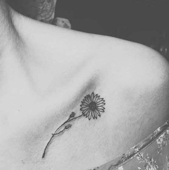 Sort & amp; Hvide daisy tatoveringer