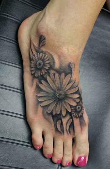 3D Daisy Tattoo Design