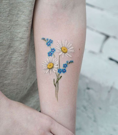 Bedste Daisy Tattoo Designs