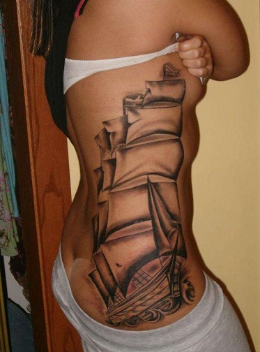 Floating Rib Cage Tattoo Design