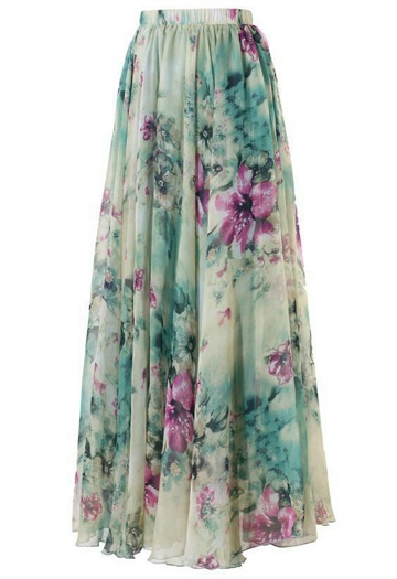 Floral Gypsy Long Nederdel til Kvinder
