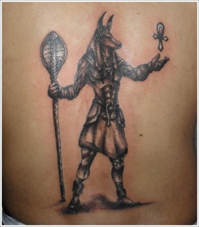 Anubis egyiptomi tetoválás tervezés