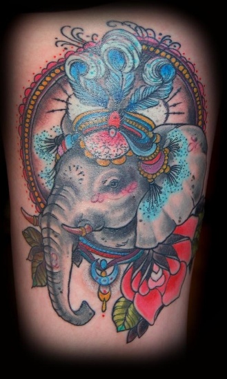 Cirkuszi elefánt tetoválás minták