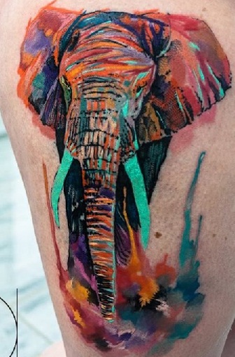 Absztrakt elefánt tetoválás tervezés