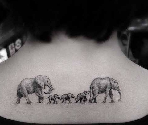 Családi ügy elefánt tetoválás tervezés