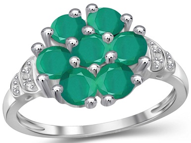 Ékezetes smaragd drágakő virággyűrű