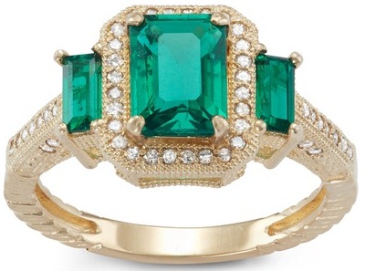 1/4ct TDW gyémánt smaragd tervező gyűrű