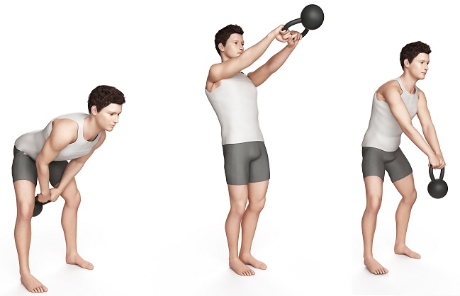 Kettlebell Swing - øvelser til at miste kærlighedshåndtag