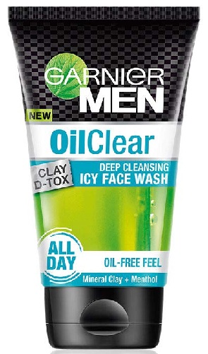 Garnier Men Oil Clear Clay D Tox mélytisztító jeges arclemosó