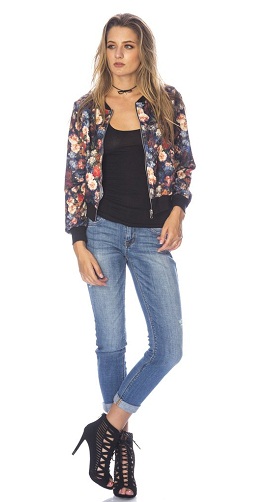 Flower Stretch Bomber jakke/blazer