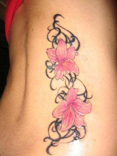 Orchidea virág tetoválás tervezés