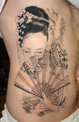 Geisha repræsenterer feminin tatoveringsdesign