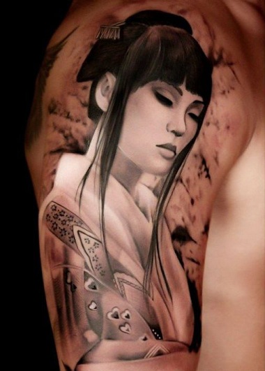 Hånd Geisha Tattoo Design
