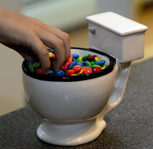 Toiletkrukke med slik