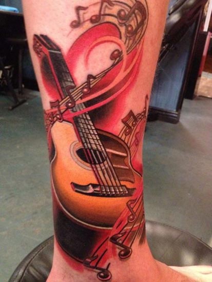 Bedste tatoveringsdesign til guitar 9