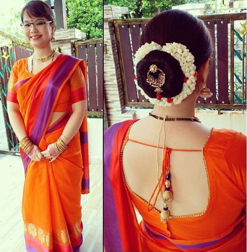 Frisurer til Sarees Round Face 1