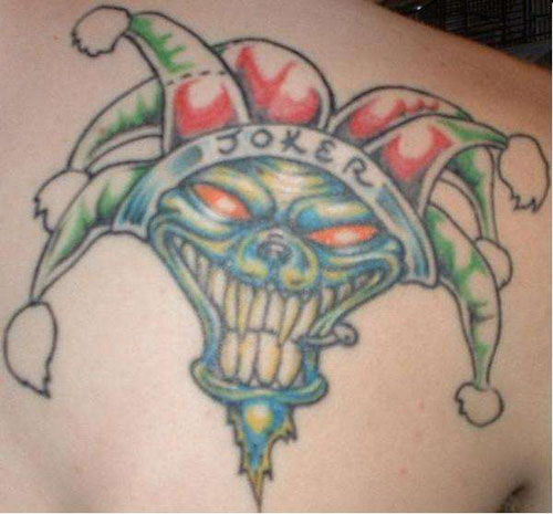 En latter Joker Face Tattoo til mænd