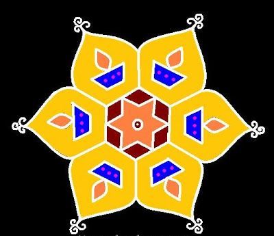Klassiske Kolangal Rangoli -designs til Diwali