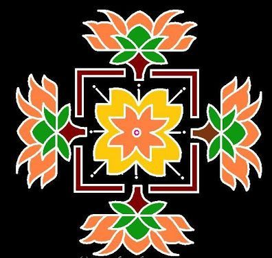 Lotus Kolangal Rangoli Designs