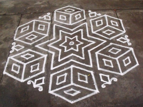 Star Rangoli Kolangal Design