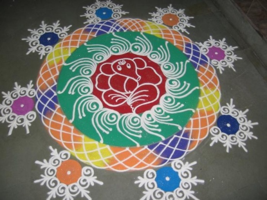 Lord Ganesha Kolangal Rangoli Designs