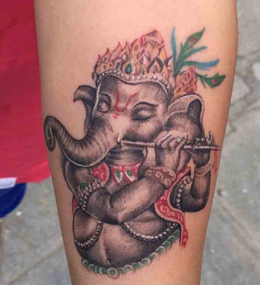 Musical Ganesha Tattoo Designs