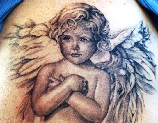 Miami tinta angyal tetoválás