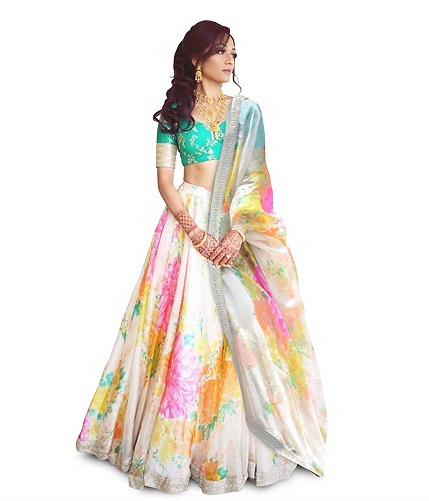 Floral Print Designer Lehenga