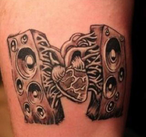 Music Heart Tattoo for mænd
