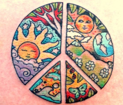 Művészi béke szimbólum tetoválás tervezés