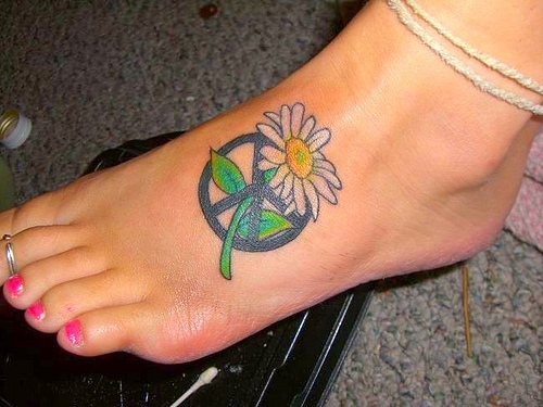 Virág béke tetoválás