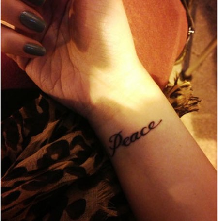 Word Peace Tattoo