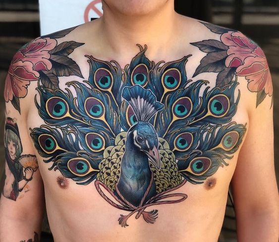 Bedste påfugl tatovering designs og betydninger 7