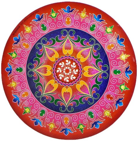 Virágos matrica poszter Rangoli
