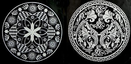Hvide abstrakte Rangoli -designs