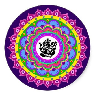 Ganesha Mandala klistermærke Rangolis
