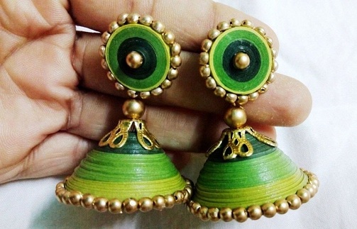 Gyöngyös Quilling Jhumkas