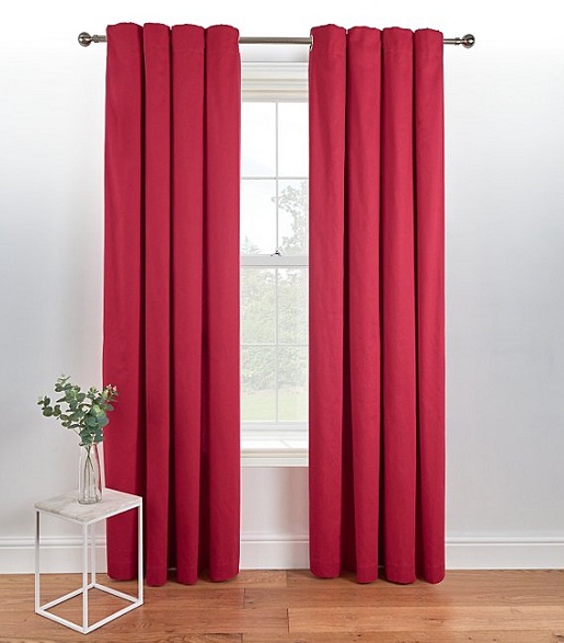 Red Eyelet Curtain Design