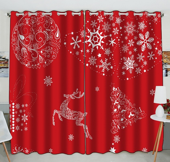 Piros karácsonyi függöny minták