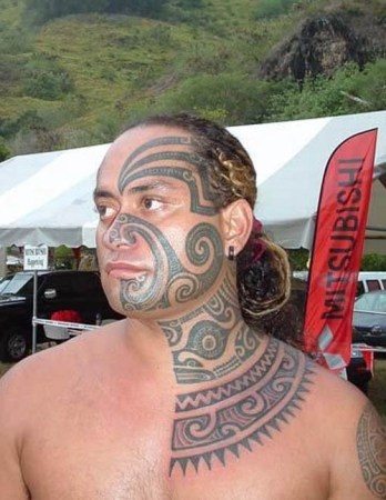 Samoansk ansigts tatoveringsdesign