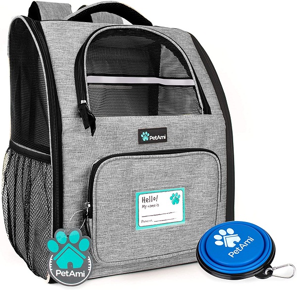 Pet Ami Deluxe Pet Carrier hátizsák kismacskáknak és kutyáknak