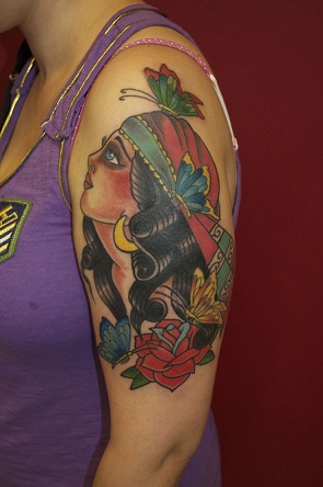 Gypsy Bicep Tattoo Designs