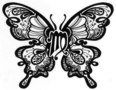 Jomfru sommerfugl tatovering