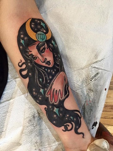 Jomfru gudinde tatovering