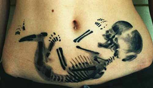 Csontváz Baba Furcsa Tetoválásminták