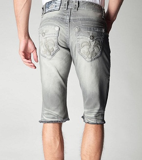 Straight Fit Stretch, robbantott Jean Short