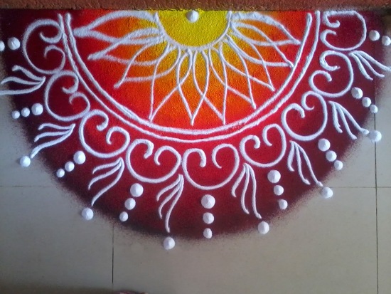 Halvcirkel Rangoli