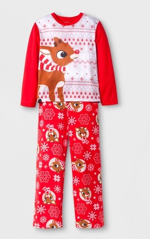 Rød næse rensdyrpyjamasæt