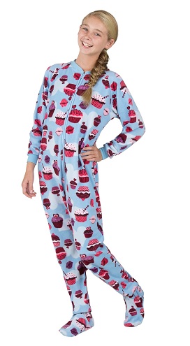 Pyjama med fødder til piger